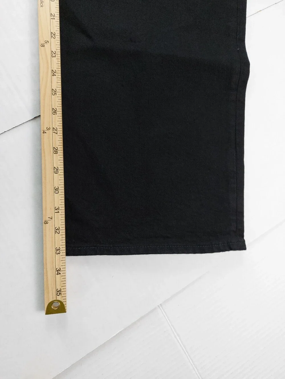 Levis Button Fly 501 Jeans Mens Size 50x34 Black Denim Stretch NWT $69.50